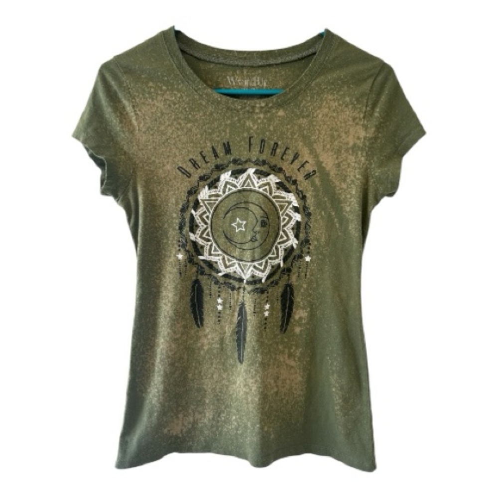 Wound Up Large Dream Forever Bleach Dyed Graphic Tee Boho